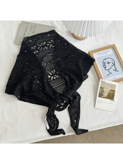 Scarvii - Casual Openwork Knit Triangle Bandana