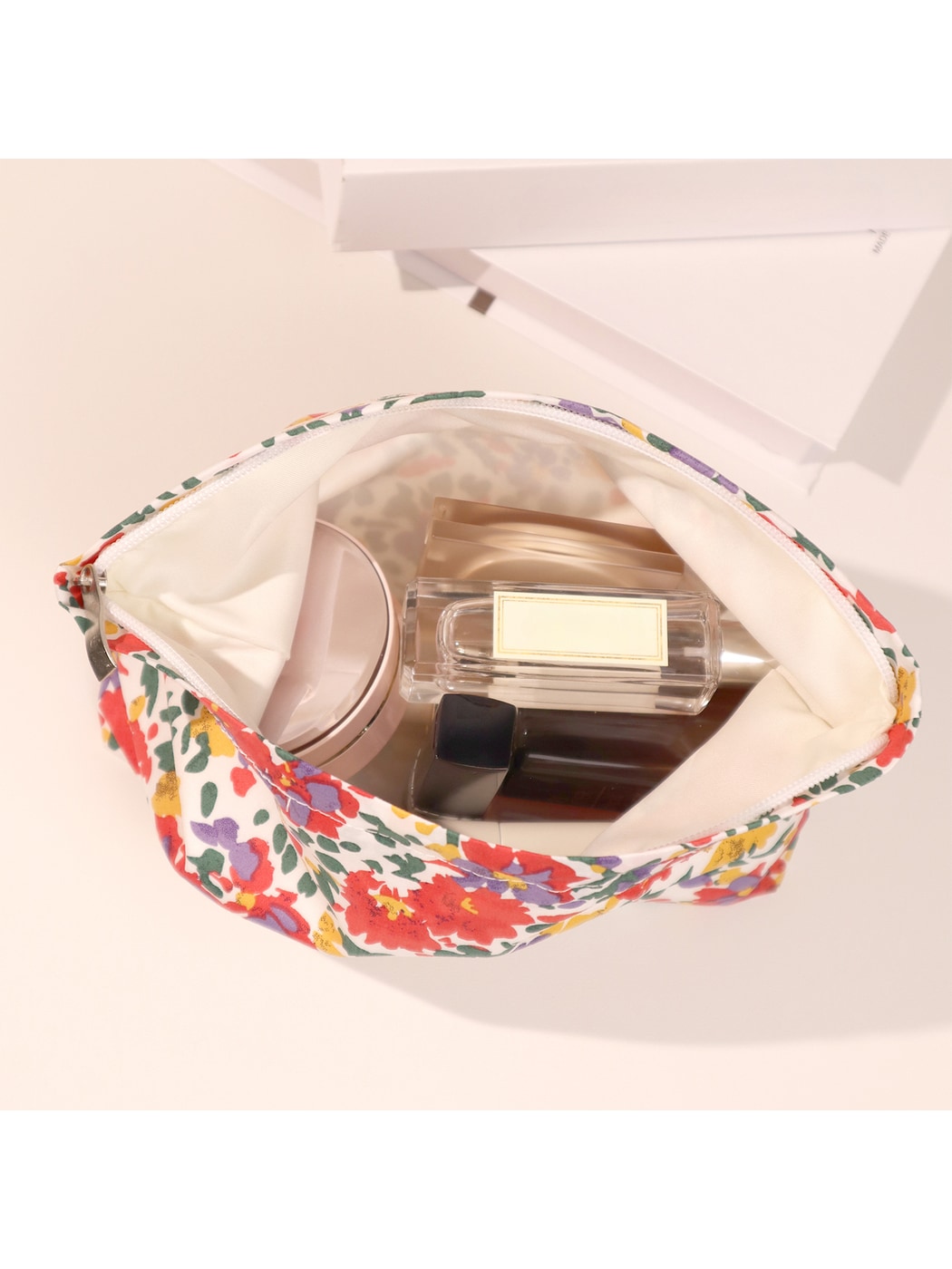 Cosbai - Flower Print Makeup Storage Pouch