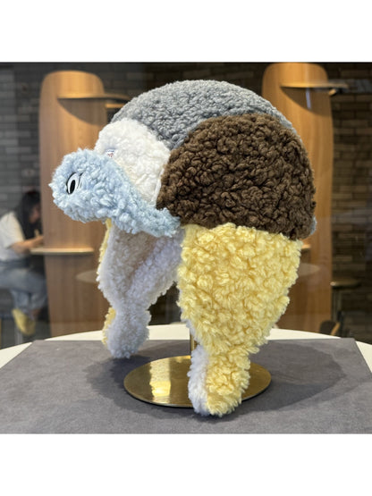 Haila - Patchwork Fuzzy Earflap Winter Hat