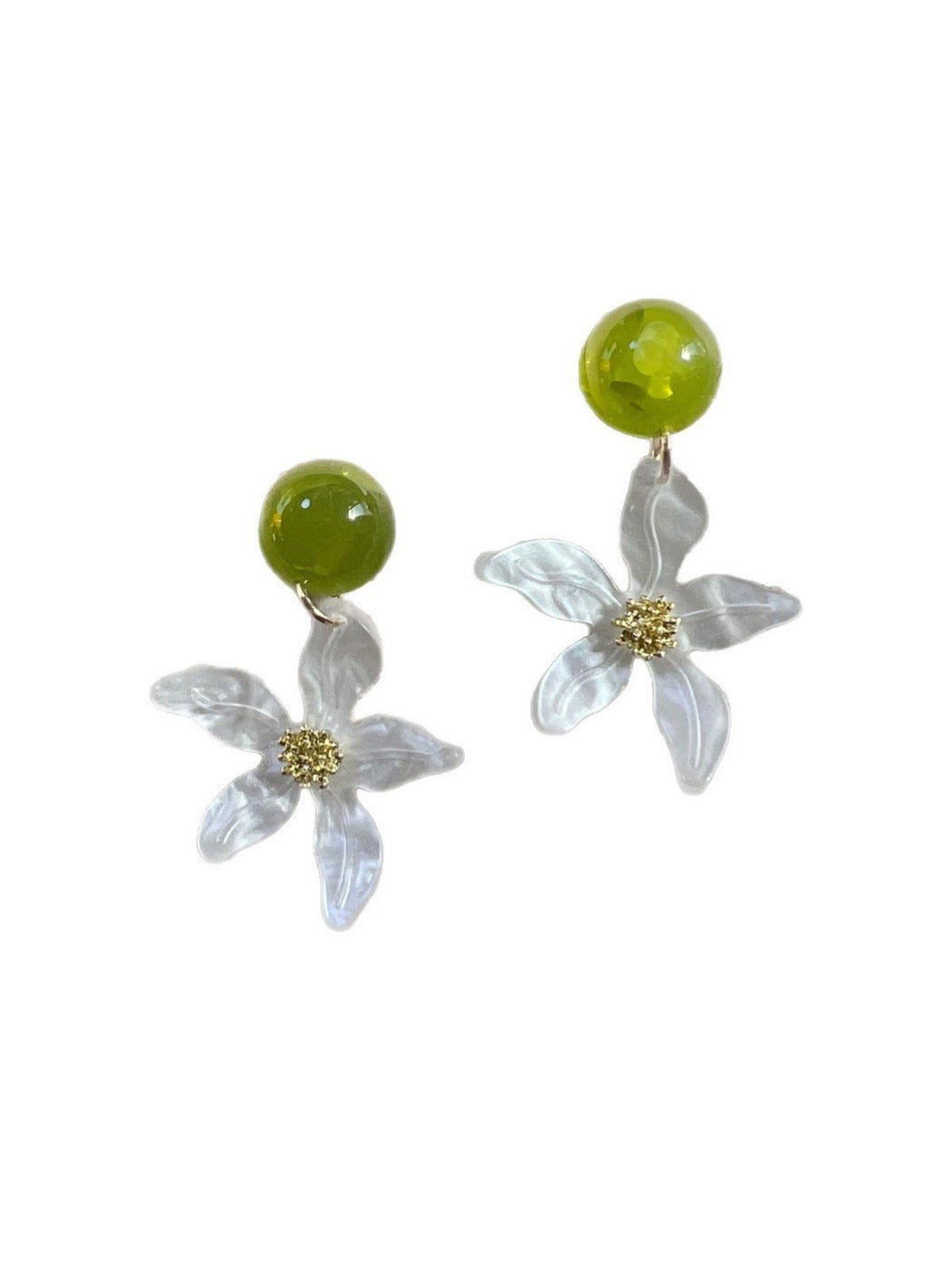 Earwish - Vintage Sweet White Flower Earrings