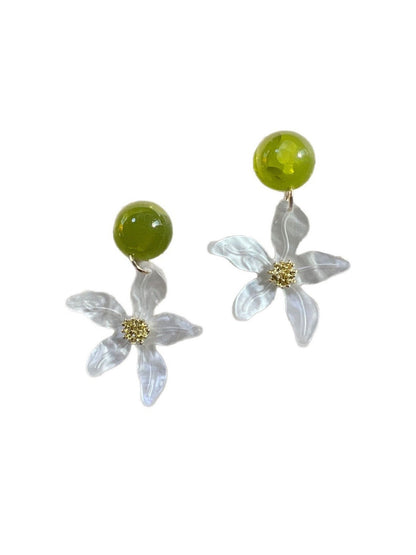 Earwish - Vintage Sweet White Flower Earrings