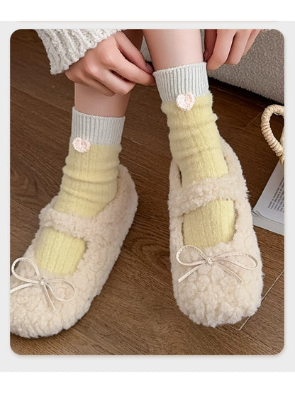 Rufia - Heart Detail Rib Crew Socks