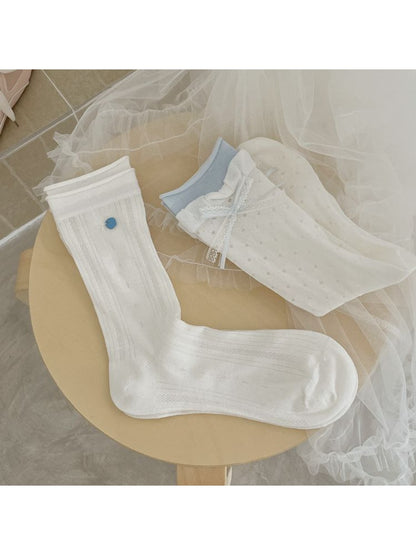 Rufia - Lace Bow Detail Women's Crew Socks for Women