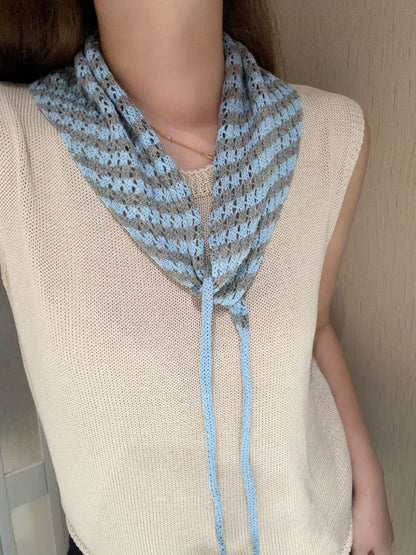 Scarvii Crochet Stripe Triangle Scarf product image