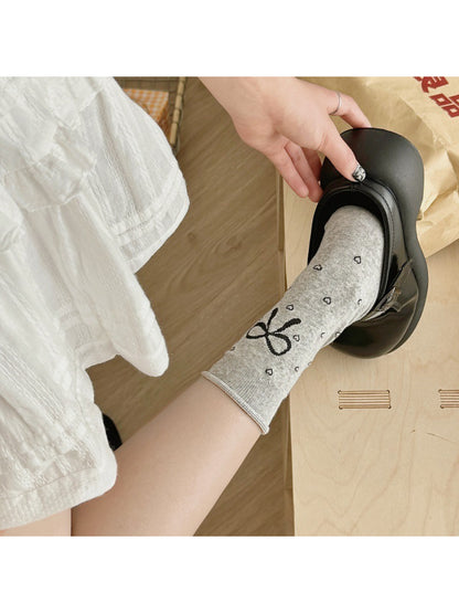 Rufia - Bow Dot Pattern Crew Socks