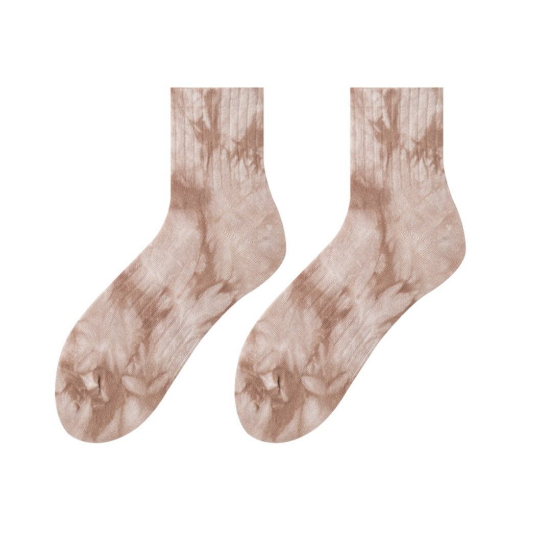 Rufia - Unisex Tie-Dye Mid-Calf Socks - Trendy & Comfort