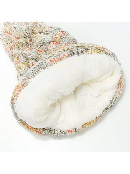 Haila Colorful Knit Pom Pom Beanie