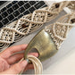 Beco - Distressed Metal Woven Belt - Boho & Viantage