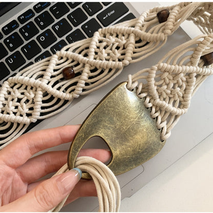 Beco Distressed Metal Woven Vintage Tassel Belt product shape