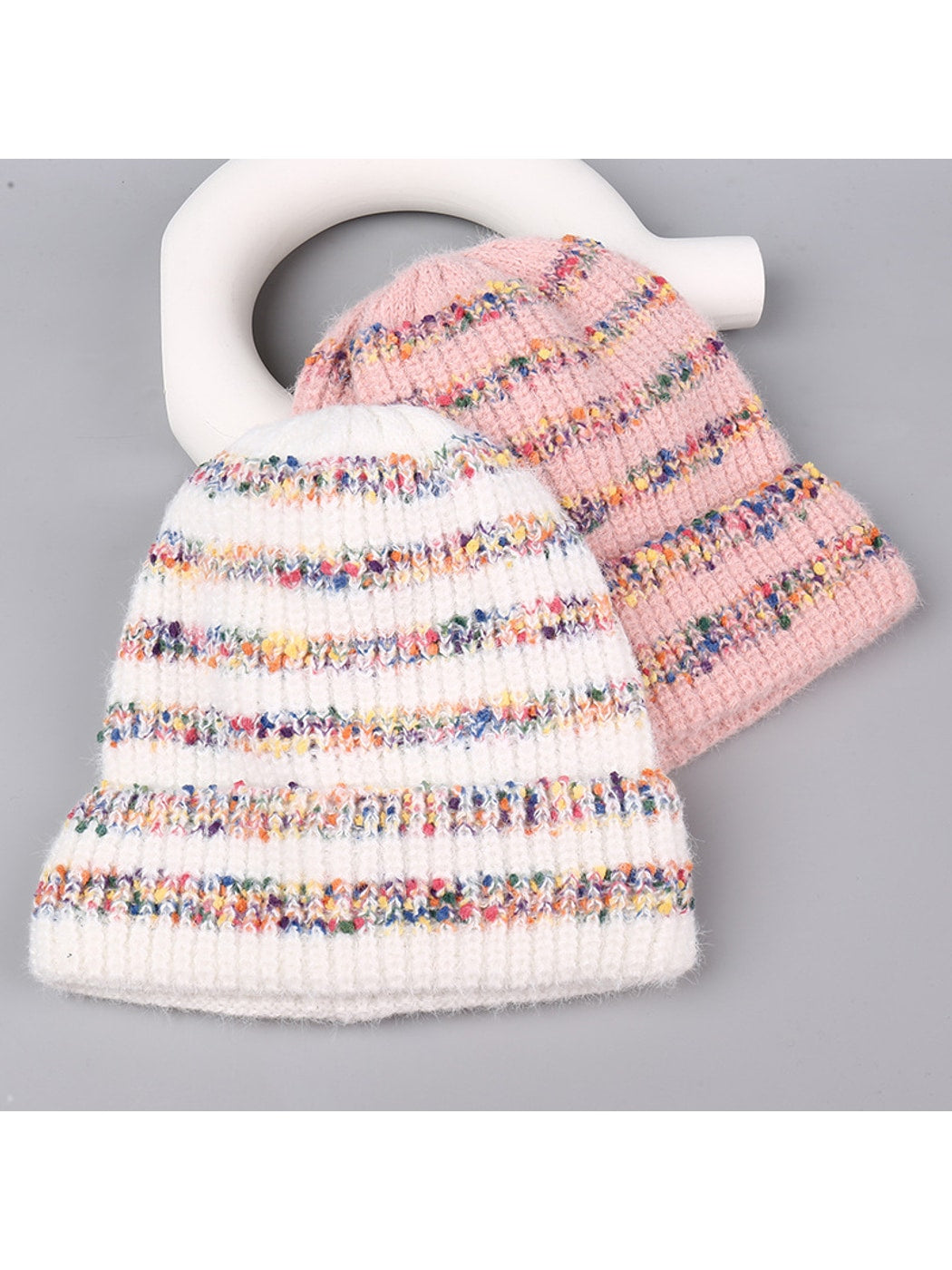 Haila - Sweet Style Round Top Ribbed Knit Beanie