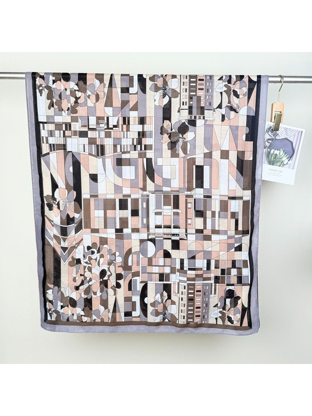 Scarvii - Lightweight Geometric Print Shawl