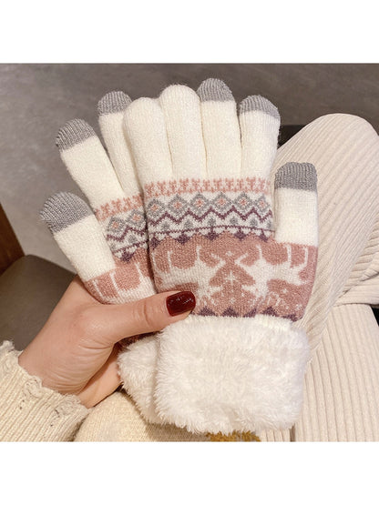 Gloving - Deer Pattern Full Finger Winter Gloves