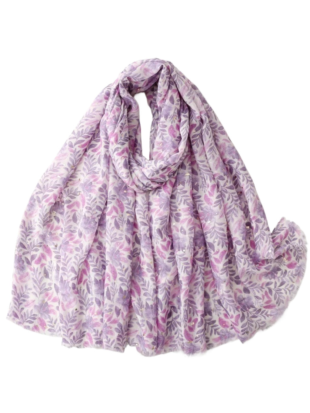 Scarvii - Watercolor Leaf Foil Wrap Scarf