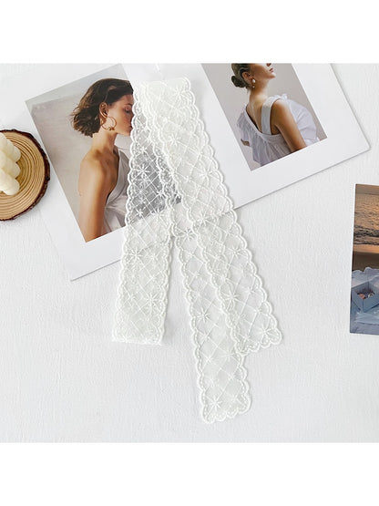 Scarvii - Long Narrow Lace Decorative Scarf