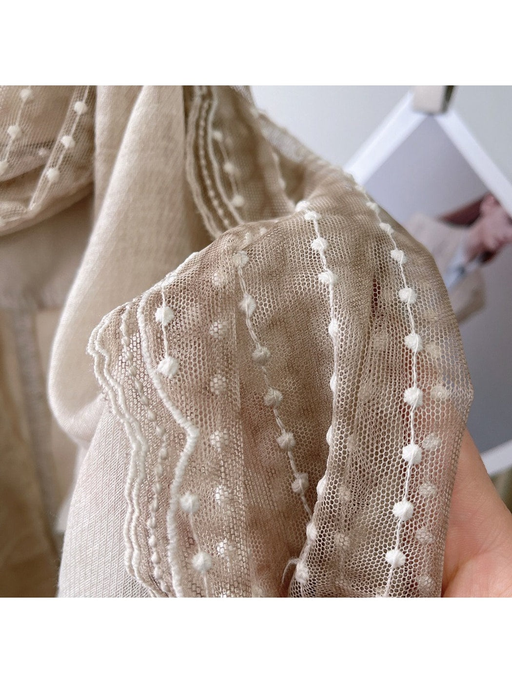 Scarvii - Textured Embroidery Long Fashion Scarf