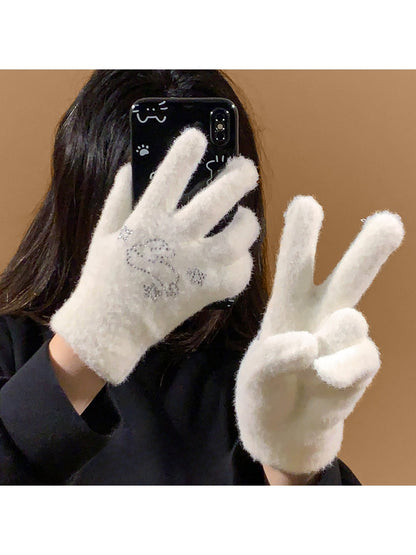Gloving - Bunny and Star Knit Winter Gloves