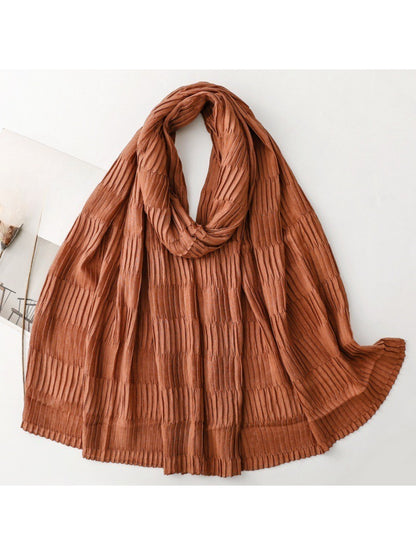 Scarvii - Textured Pleated Finish Long Scarf