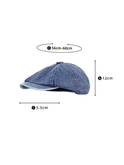 Haila - Panelled Button Top Newsboy Cap
