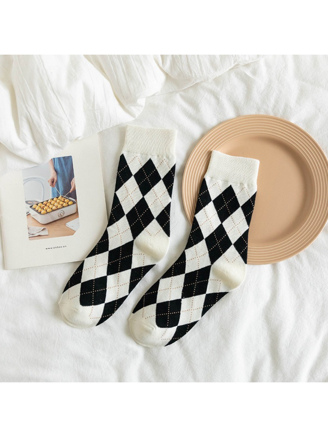 Rufia - Classic Argyle Rhythm Crew Socks