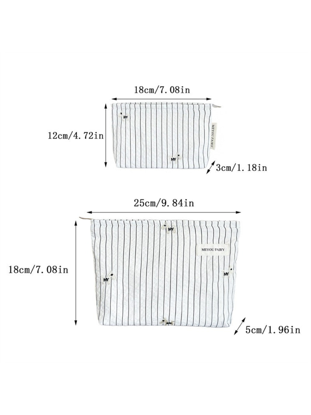 Cosbai Classic Pinstripe Cosmetic Organizer compact and portable for travel use