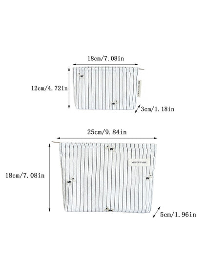 Cosbai Classic Pinstripe Cosmetic Organizer compact and portable for travel use