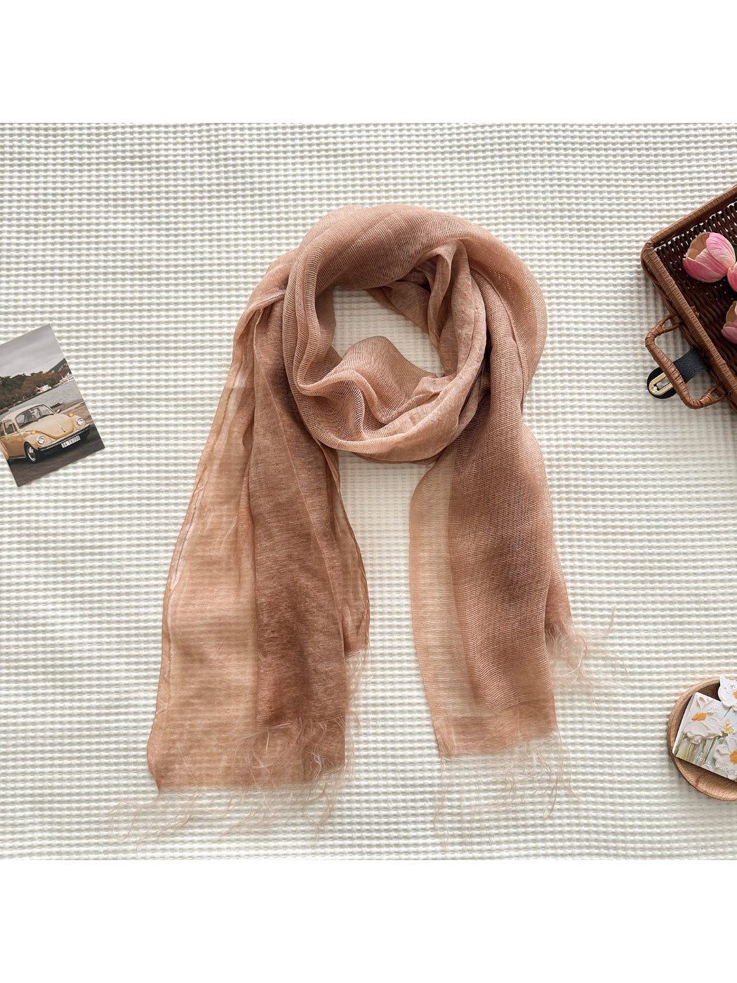 Scarvii - Fringe Edge Woven Long Scarf