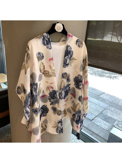 Scarvii - Floral Rectangular Layering Shawl Scarf