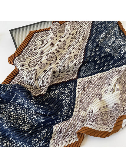 Scarvii - Graphic Paisley Pleated Scarf