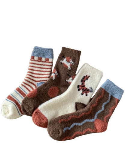 Rufia - Cozy Animal Pattern Crew Socks