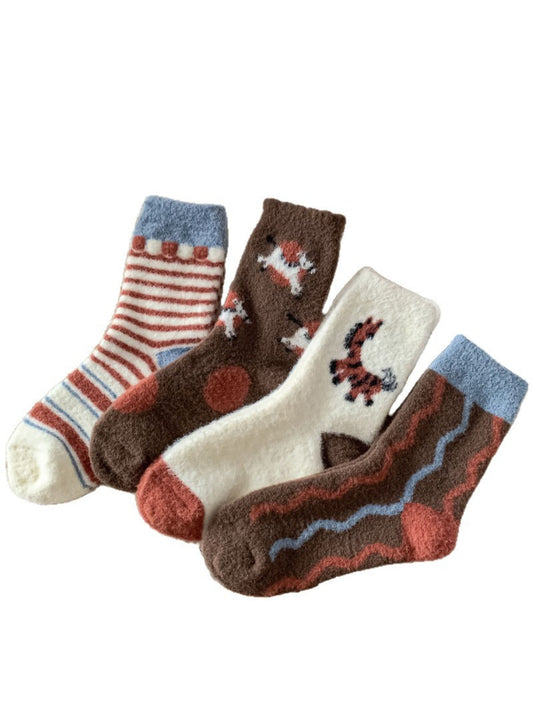 Rufia - Cozy Animal Pattern Crew Socks