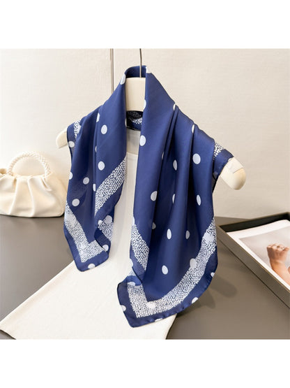 Scarvii Polka Dot Border Print Square Scarf