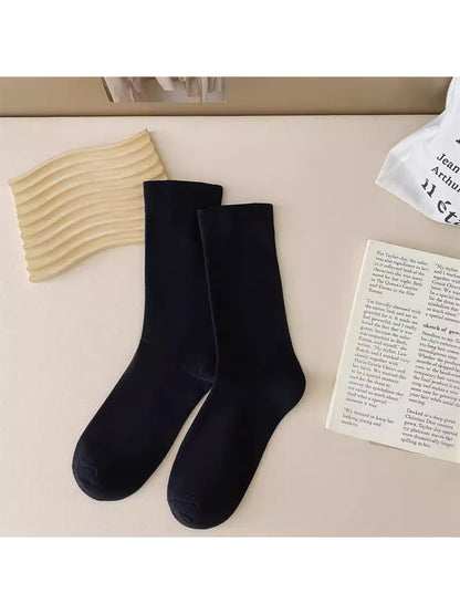 Rufia - Classic Creamy Solid Color Crew Socks