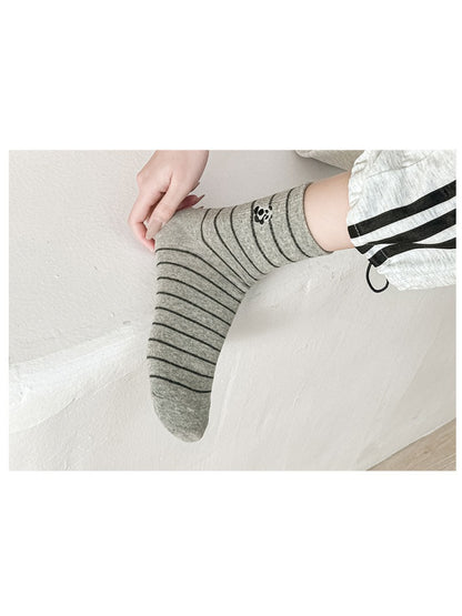 Rufia - Tiny Character Stripe Crew Socks