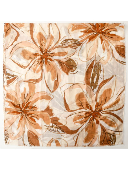 Scarvii - Elegant Orchid Floral Print Scarf
