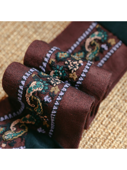 Rufia - Retro Paisley Trim Knee Socks
