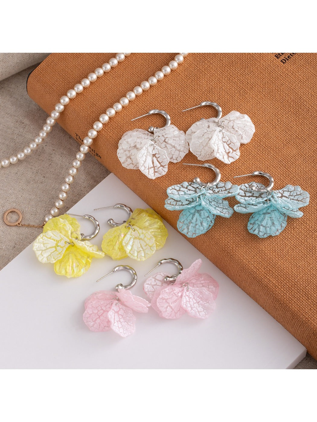 Earwish - Summer Fresh Petal Drop Earrings - Dainty & Elegant