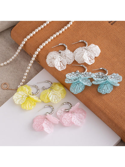 Earwish - Summer Fresh Petal Drop Earrings - Dainty & Elegant