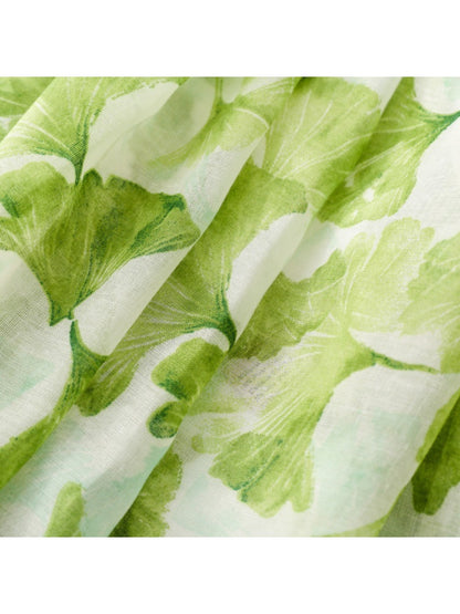 Scarvii - Bohemian Green Travel Scarf with Ginkgo Leaf