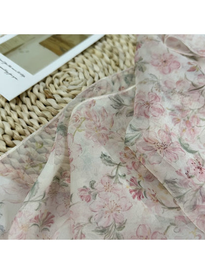 Scarvii - Vintage Pastel Floral Pattern Scarf