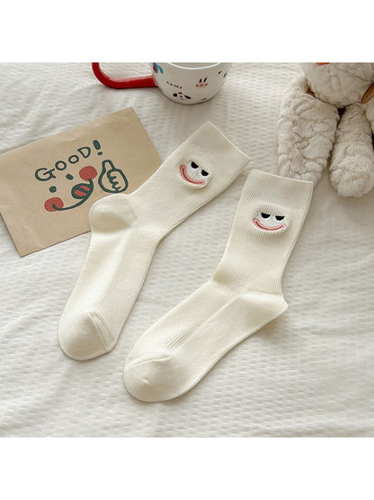 Rufia - Smiley Face Embroidered Crew Socks product image 3