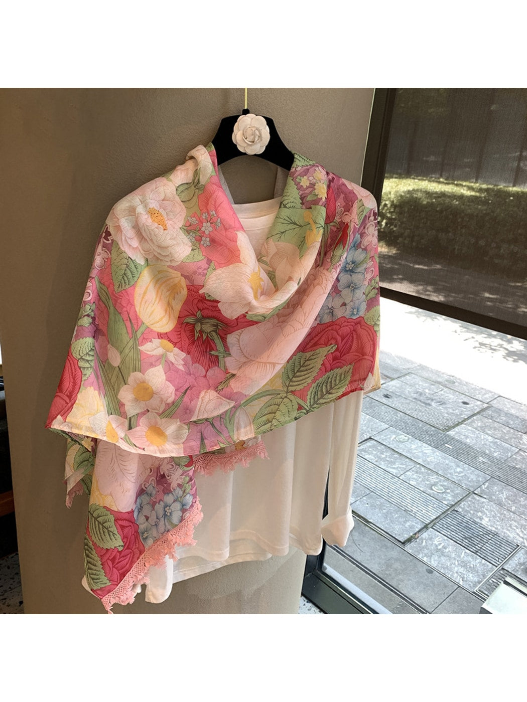 Scarvii - Elegant Floral Printed Wrap Scarf