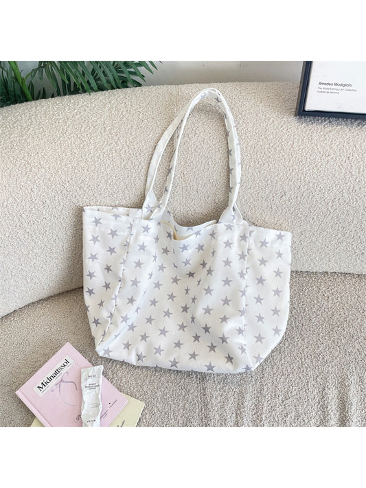 Side view of Cosbai Soft Star Print Shoulder Bag showing strap detail
