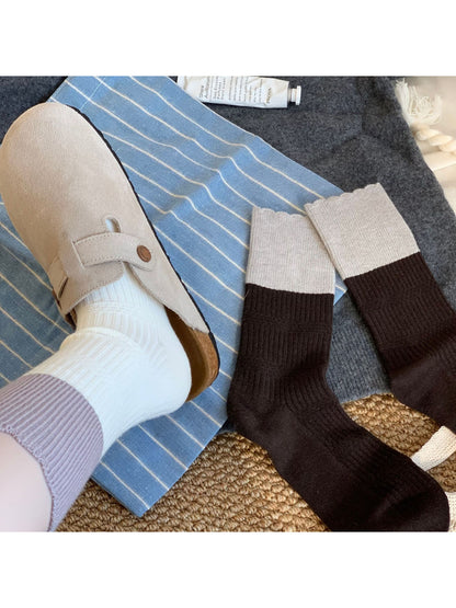 Rufia - Soft Ribbed Colorblock Crew Socks