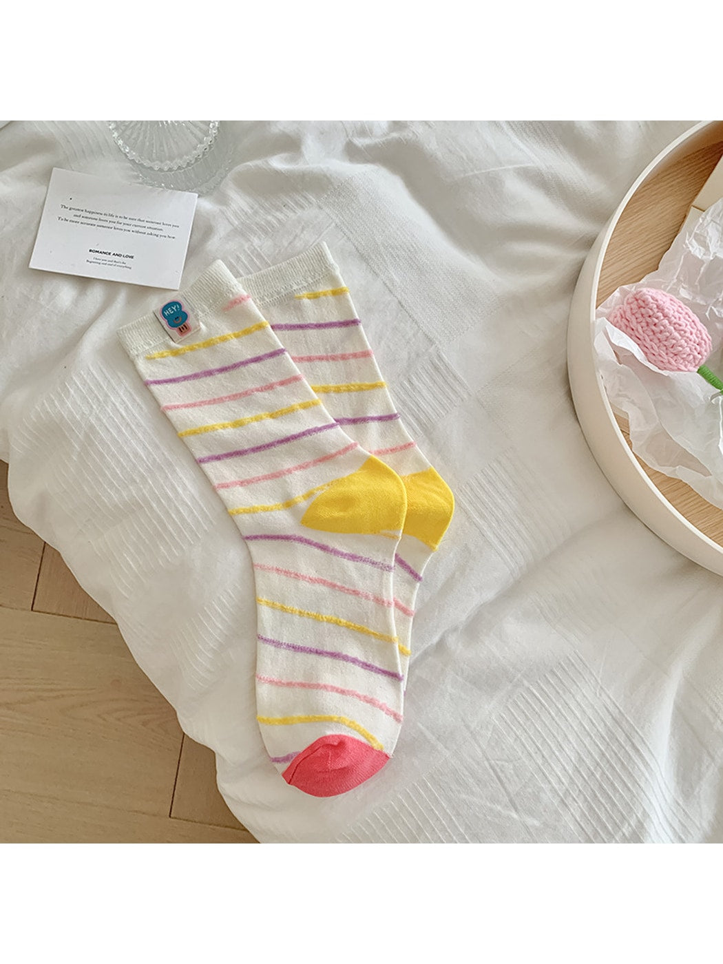 Rufia - Playful Geometric Pattern Crew Socks