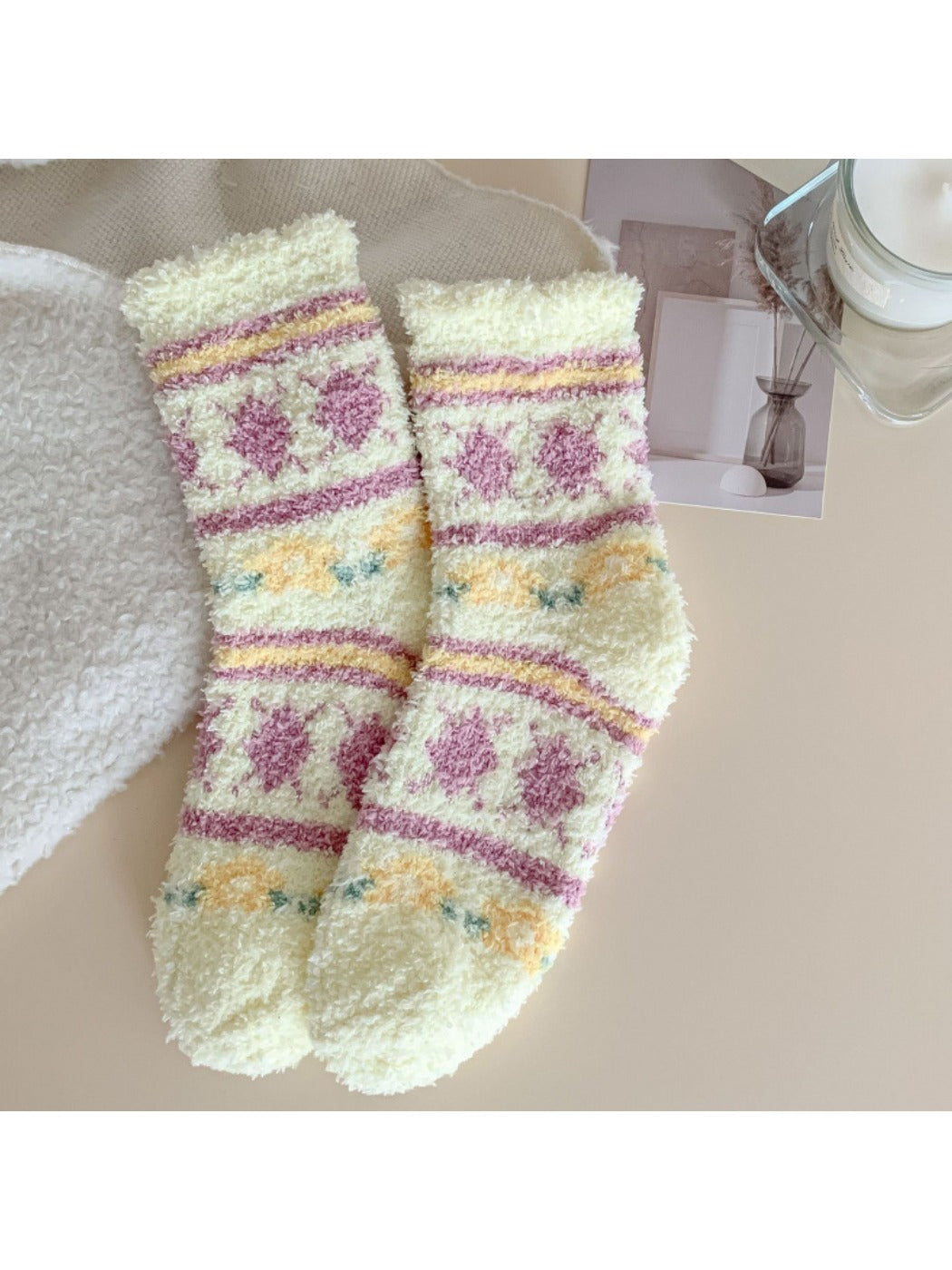 Rufia - Thick Coral Fleece Cozy Winter Socks