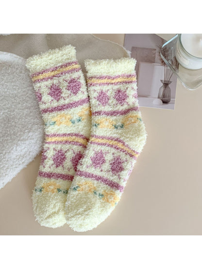 Rufia - Thick Coral Fleece Cozy Winter Socks