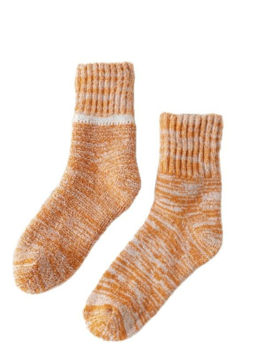 Rufia - Women’s Stripe Mid-Calf Winter Socks - 5 Pairs/Pack