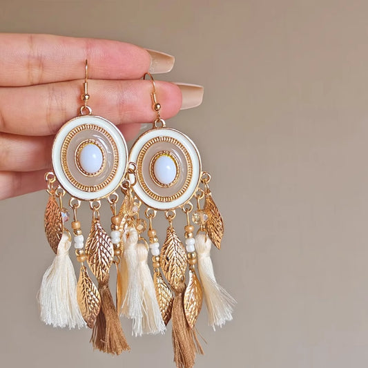 Earwish - Dreamcatcher Dangle Earrings - Boho & Vintage