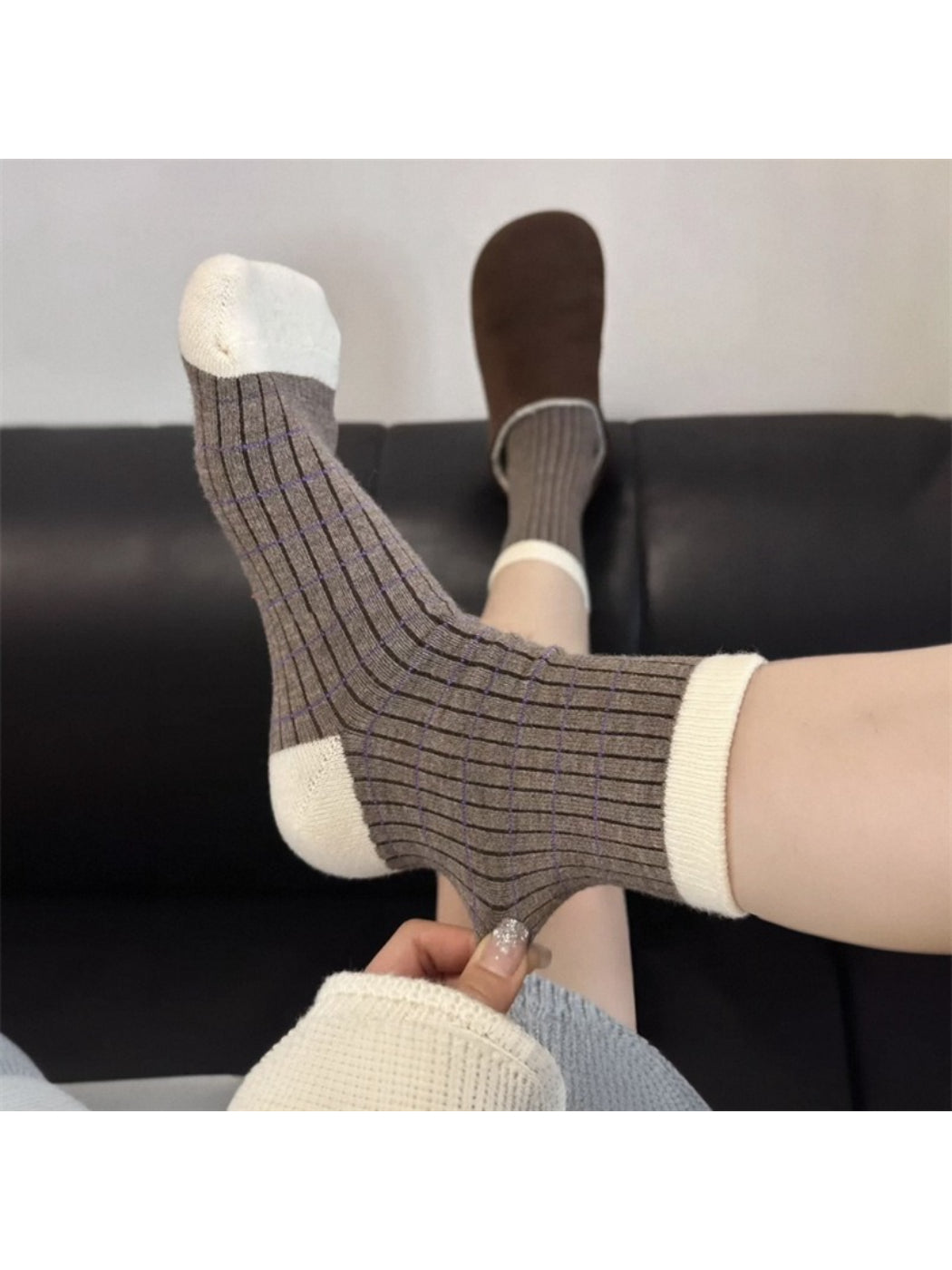 Rufia - Classic Check Grid Crew Socks