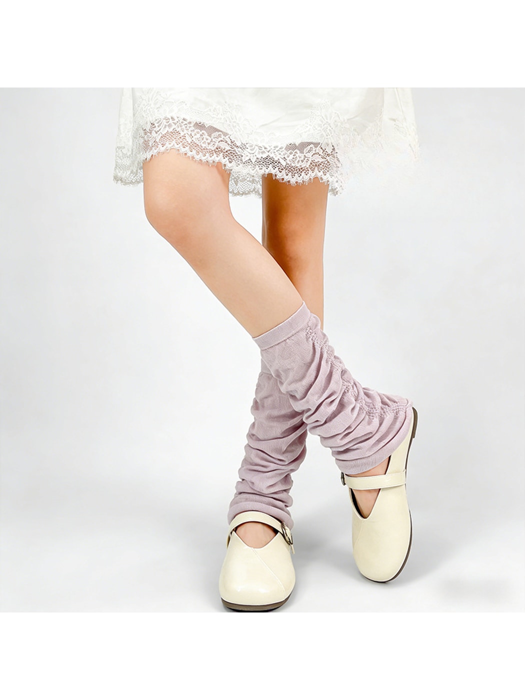 Cozyra - Solid Color Ruched Leg Warmers